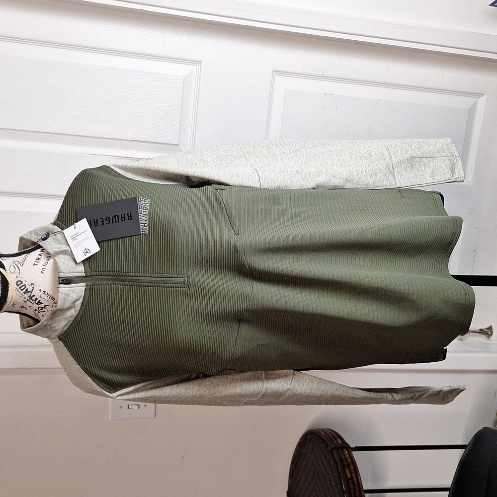 NWT RAWGEAR Bradley Martyn's 1/4 Zip Army Green Model# RG512 Size Small New
